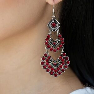 All For The GLAM - Red Earrings